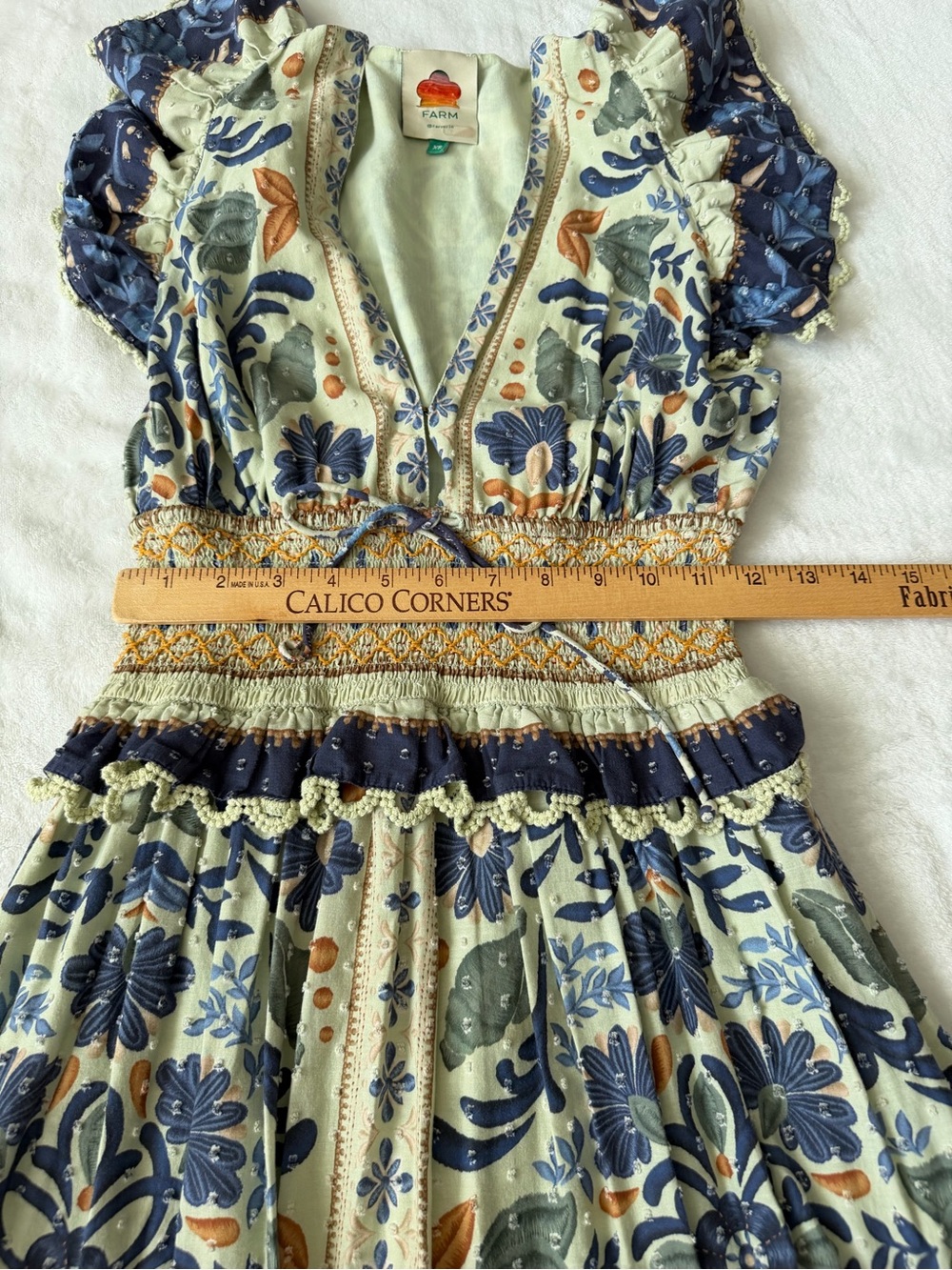 Farm Rio Ocean tapestry maxi dress XS - Picture 7 of 10